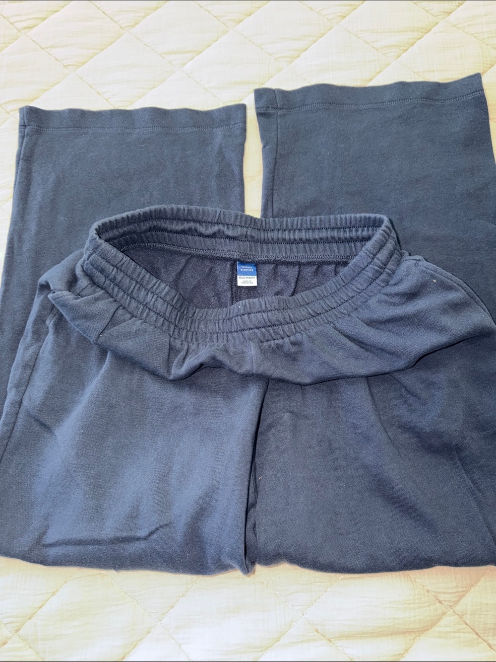 Old Navy So Comfy Navy-Blue Elastic Waist Sweats w pockets Small Petite